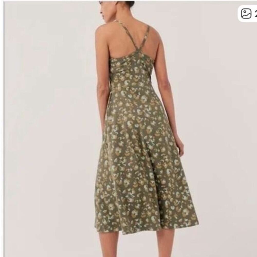 Pact Women XL Organic Cotton Fit & Flare Midi Dress Camo Pockets Casual Everyday - Picture 2 of 9